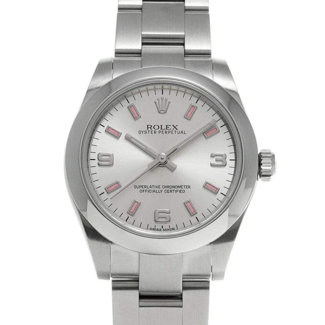 ROLEX OYSTER PERPETUAL SILVER WATCH: Rolex Oyster Perpetual Silver Watch Brand: ROLEX Type/Style: Wristwatch Material: Band Material Stainless Case Material Sapphire Crystal Color: Dial Color Silver Size: Wrist Size 15.5cm Case Size 31 x