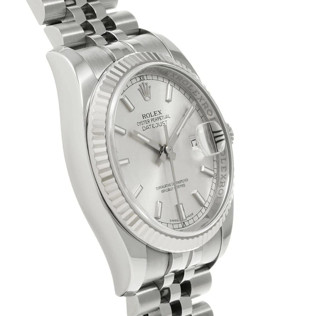 ROLEX DATEJUST SILVER WATCH - 3