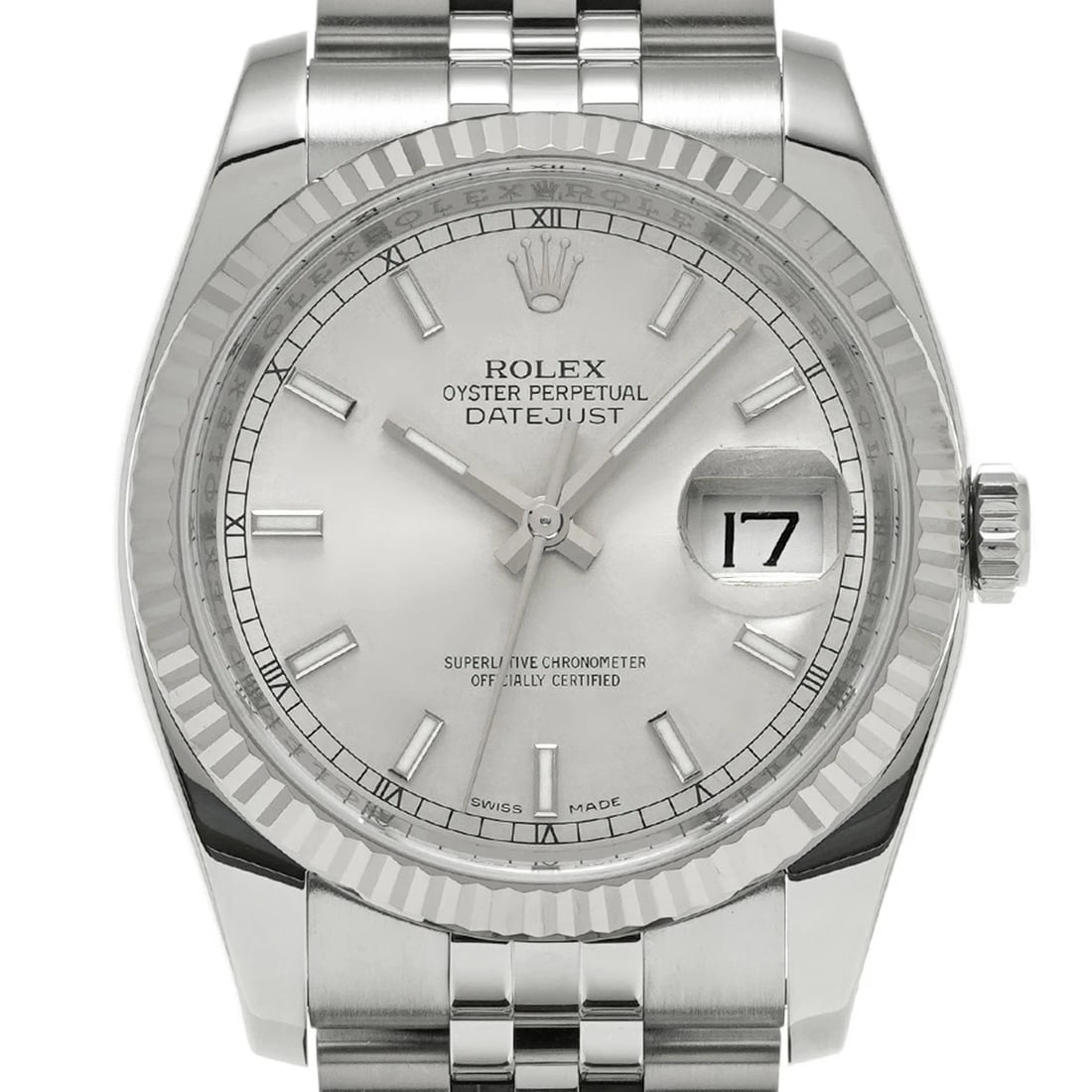 ROLEX DATEJUST SILVER WATCH - 4