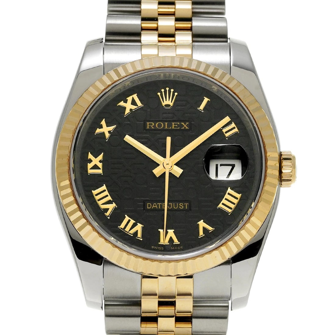ROLEX DATEJUST BLACK WATCH: Rolex Datejust Black Watch Brand: ROLEX Type/Style: Wristwatch Material: Band Material Stainless Case Material Sapphire Crystal Color: Dial Color Black Size: Wrist Size 18.5cm Case Size 36 x 36 mm