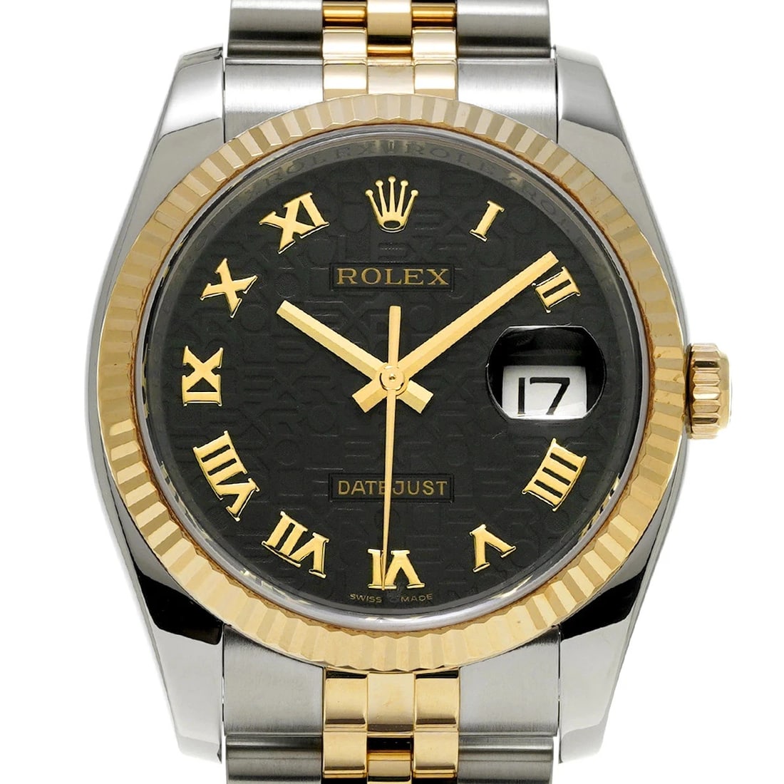ROLEX DATEJUST BLACK WATCH - 4