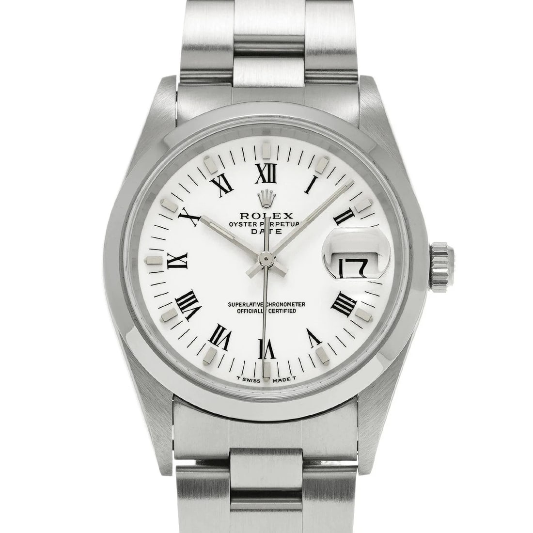 ROLEX OYSTER PERPETUAL DATE WHITE WATCH: Rolex Oyster Perpetual Date White Watch Brand: ROLEX Type/Style: Wristwatch Material: Band Material Stainless Case Material Sapphire Crystal Color: Dial Color White Size: Wrist Size 19cm Case Size 34 