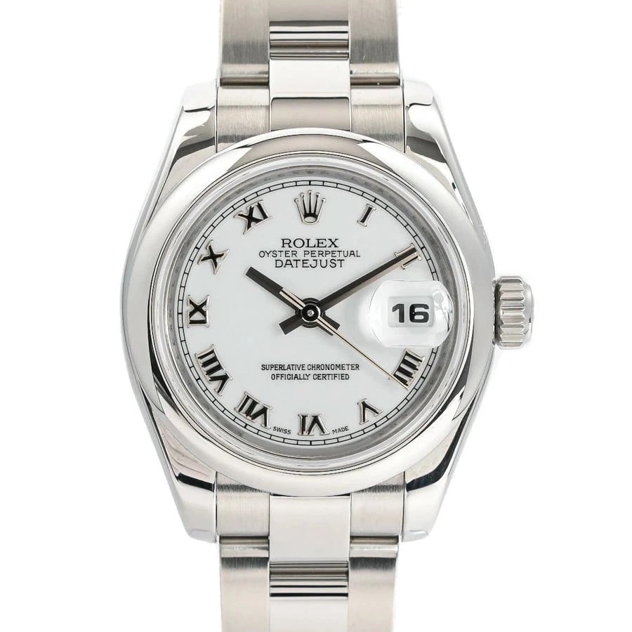 ROLEX DATEJUST WHITE WATCH: Rolex Datejust White Watch Brand: ROLEX Type/Style: Wristwatch Material: Case Material N/A Band Material Stainless Steel Color: Dial Color White Size: Wrist Size 15.5cm Case Size 26mm (actual size)