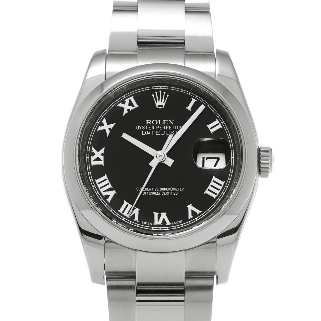 ROLEX DATEJUST BLACK WATCH: Rolex Datejust Black Watch Brand: ROLEX Type/Style: Wristwatch Material: Band Material Stainless Case Material Sapphire Crystal Color: Dial Color Black Size: Wrist Size 18.5cm Case Size 36 x 36 mm