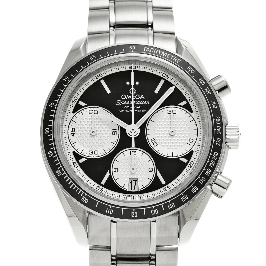 OMEGA SPEEDMASTER RACING CO-AXIAL WATCH: Omega Speedmaster Racing Co-Axial Watch Brand: OMEGA Type/Style: Wristwatch Material: Band Material Stainless Case Material Sapphire Crystal Color: Dial Color Black Size: Wrist Size 20cm Case Size 40