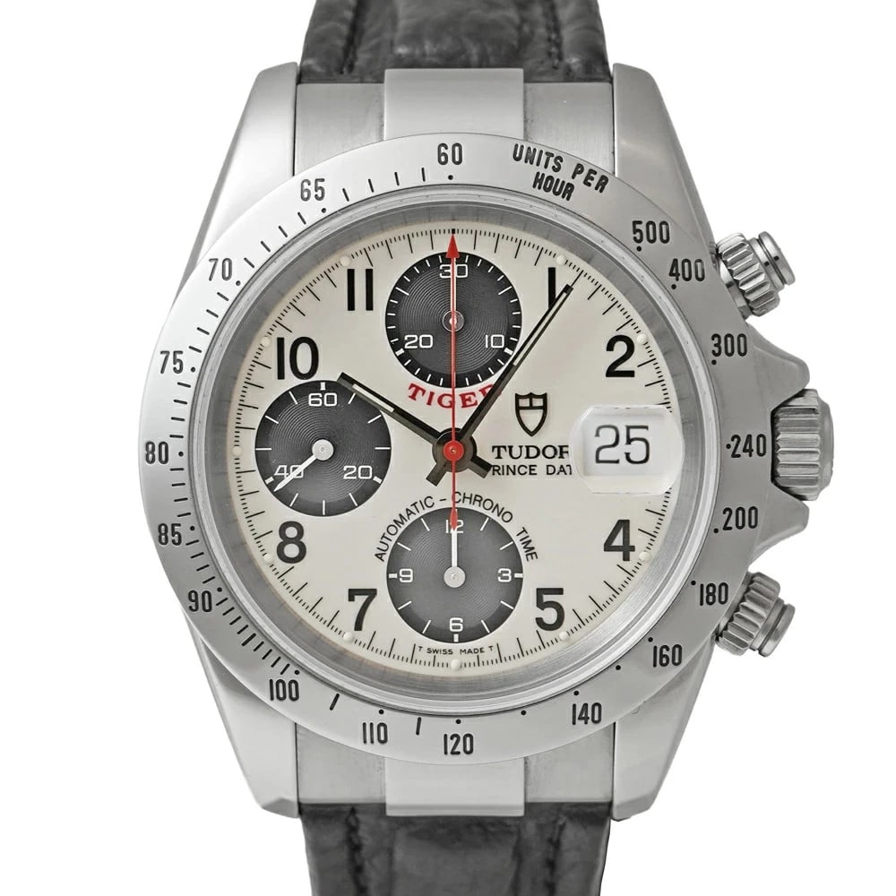 TUDOR CHRONOTIME WHITE WATCH: Tudor Chronotime White Watch Brand: TUDOR Type/Style: Wristwatch Material: Case Material N/A Band Material Stainless Steel Color: Dial Color White Size: Case Size 40mm x 40mm Accessories: None