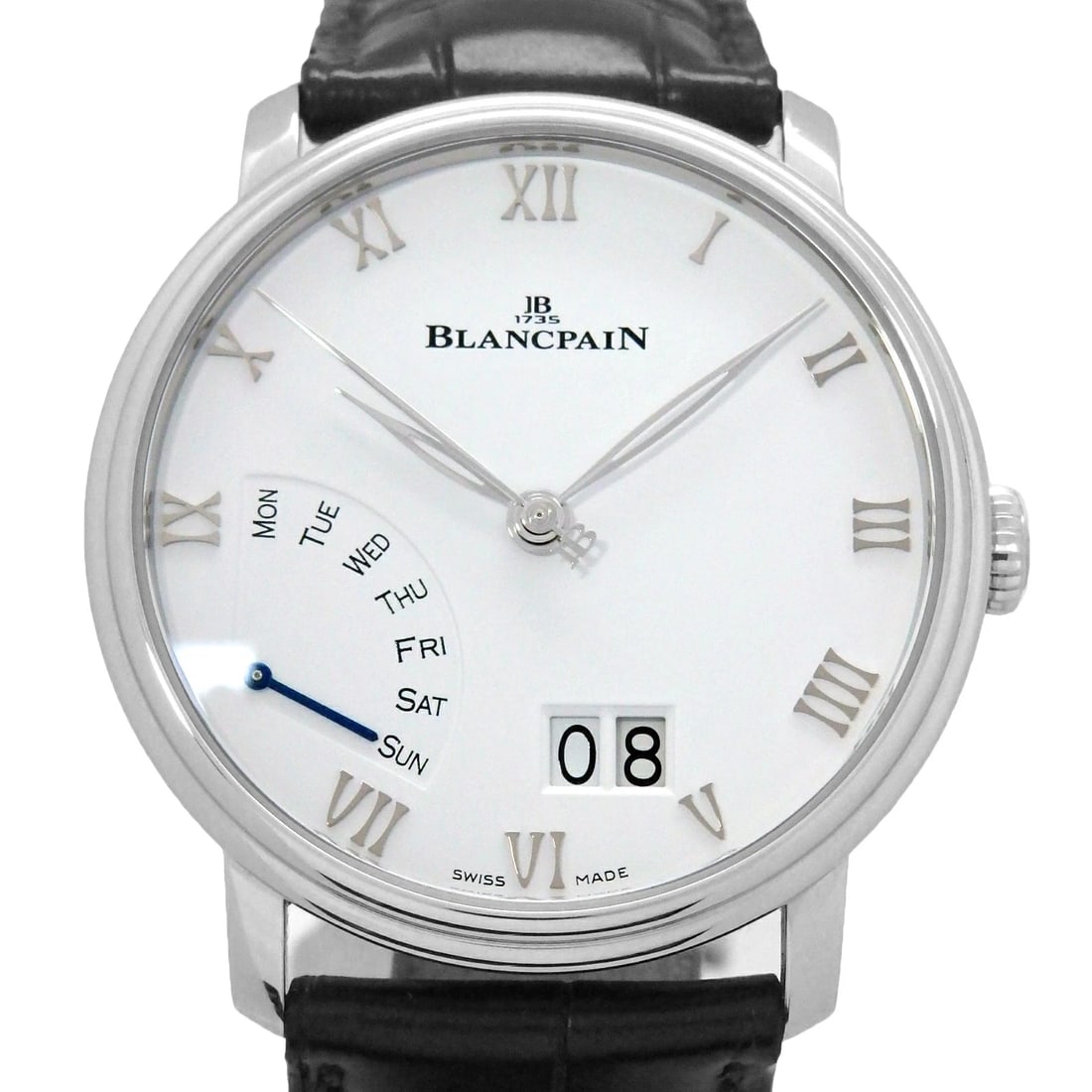 BLANCPAIN VILLERET WATCH: Blancpain Villeret Watch Brand: BLANCPAIN Type/Style: Wristwatch Material: Band Material Ss/Leather Case Material N/A Color: Dial Color Size: Wrist Size 15-18.5cm Case Size 40mm Accessories: None