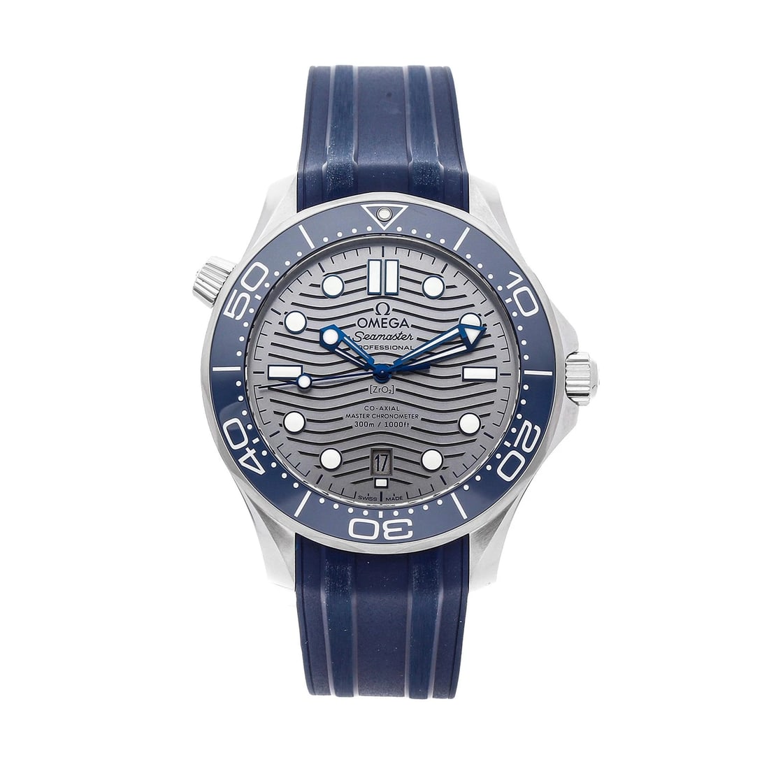 OMEGA SEAMASTER GRAY RUBBER WATCH: Omega Seamaster Gray Rubber Watch Brand: OMEGA Type/Style: Wristwatch Material: Band Material Rubber Case Material Stainless Steel Color: Dial Color Dial Color Gray Case Color Silver Band Color Blue