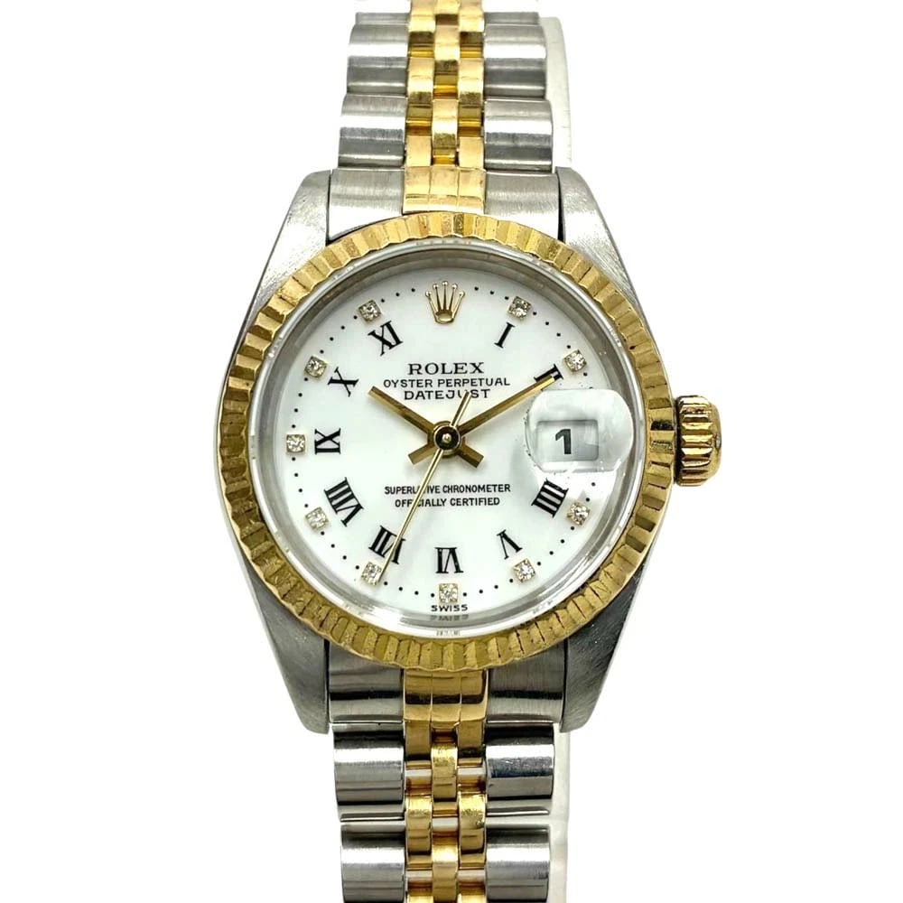 ROLEX DATEJUST SILVER WATCH: Rolex Datejust Silver Watch Brand: ROLEX Type/Style: Wristwatch Material: Case Material N/A Band Material N/A Color: Dial Color Size: Case Size 26mm Accessories: None Accessories Notice: When