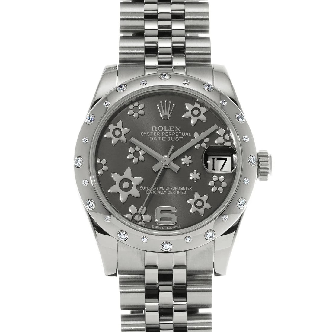 ROLEX DATEJUST GRAY WATCH: Rolex Datejust Gray Watch Brand: ROLEX Type/Style: Wristwatch Material: Band Material Stainless Case Material Sapphire Crystal Color: Dial Color Gray Size: Wrist Size 17.5cm Case Size 31x31mm