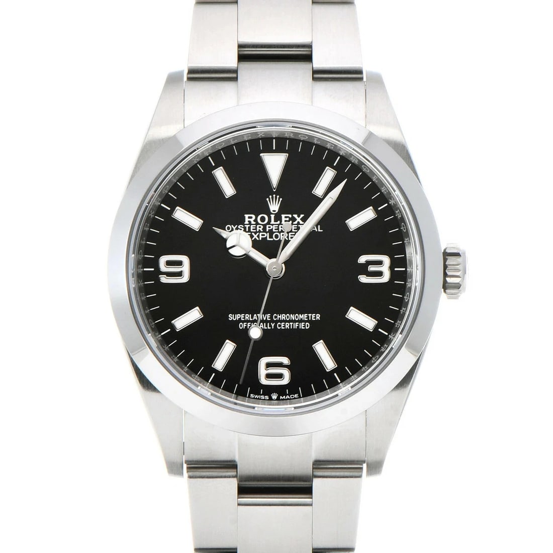 ROLEX EXPLORER BLACK WATCH: Rolex Explorer Black Watch Brand: ROLEX Type/Style: Wristwatch Material: Band Material Stainless Case Material Sapphire Crystal Color: Dial Color Black Size: Wrist Size 19cm Case Size 36 x 36 mm