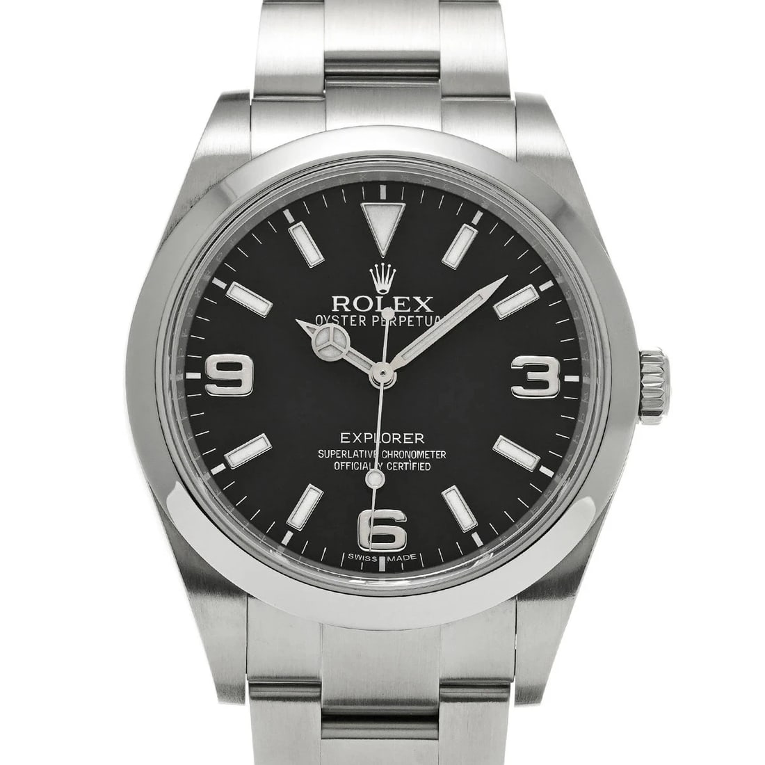 ROLEX EXPLORER BLACK WATCH: Rolex Explorer Black Watch Brand: ROLEX Type/Style: Wristwatch Material: Band Material Stainless Case Material Sapphire Crystal Color: Dial Color Black Size: Wrist Size 19cm Case Size 39 x 39 mm A