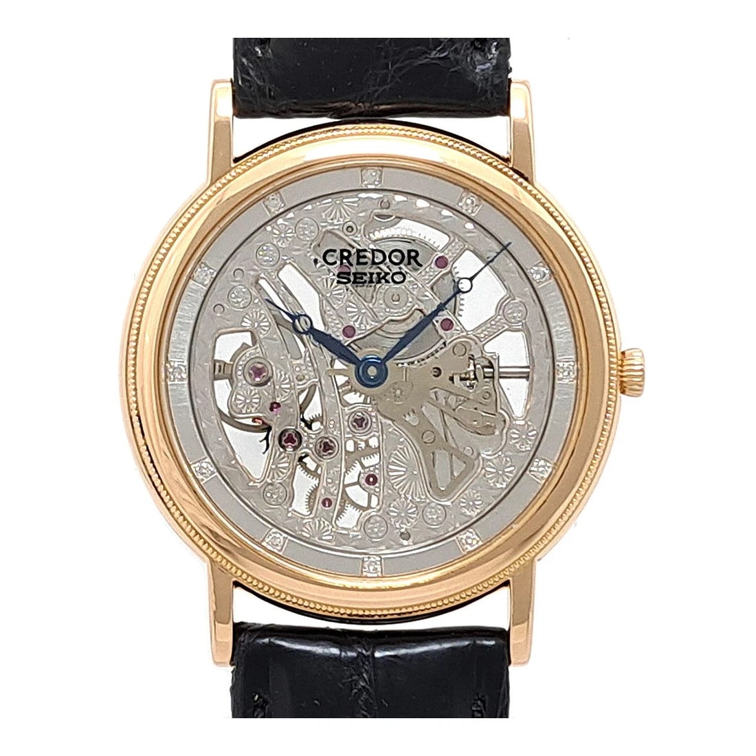 SEIKO WATCH PINK GOLD WATCH: Seiko Watch Pink Gold Watch Brand: SEIKO Type/Style: Wristwatch Material: Band Material Pink Gold Case Material N/A Color: Dial Color Size: Wrist Size 15cm?19cm Case Size 33mm Accessories: None