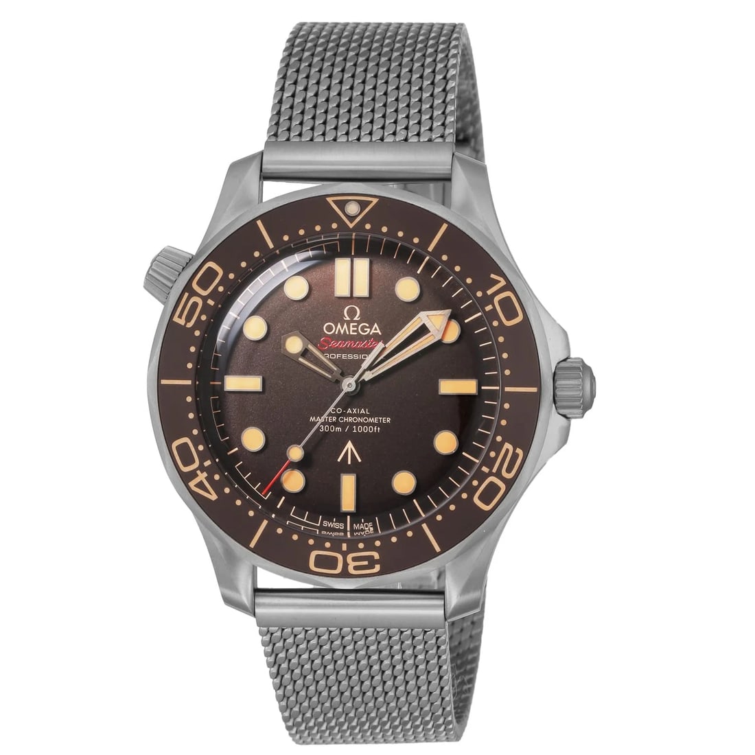OMEGA SEAMASTER BLACK AUTO WATCH: Omega Seamaster Black Auto Watch Brand: Omega Type/Style: Watch Material: Band Material Titanium Case Material Titanium Color: Dial Color Dial Color Brown Band Color Silver Size: Case Size 42.00 mm