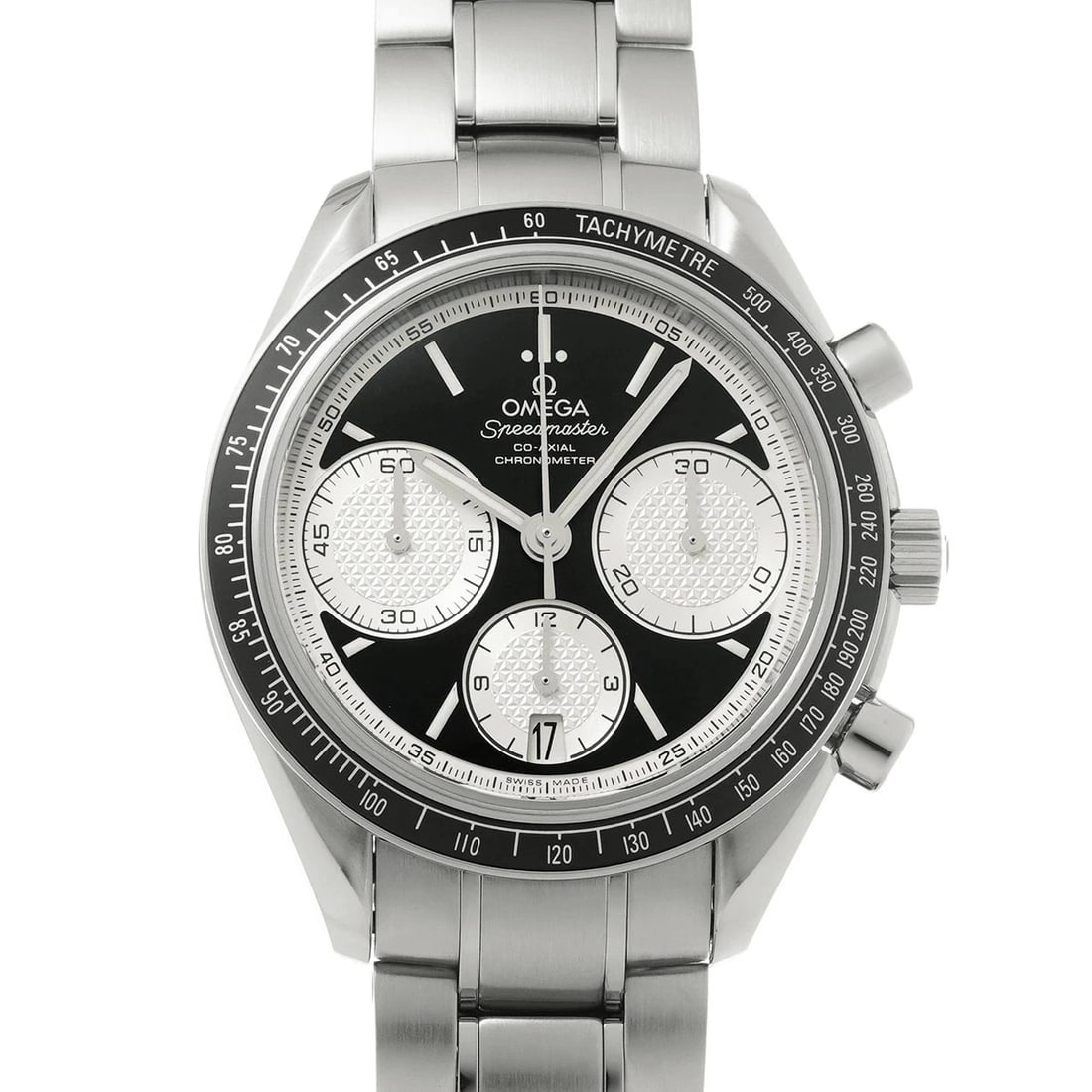 OMEGA SPEEDMASTER RACING CO-AXIAL WATCH: Omega Speedmaster Racing Co-Axial Watch Brand: OMEGA Type/Style: Wristwatch Material: Band Material Stainless Case Material Sapphire Crystal Color: Dial Color Black Size: Wrist Size 20.5cm Case Size 4