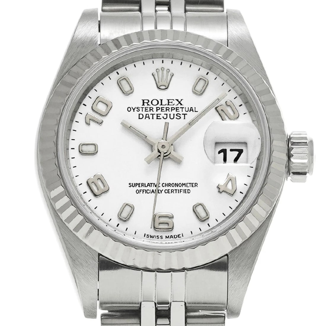 ROLEX DATEJUST WHITE WATCH - 4