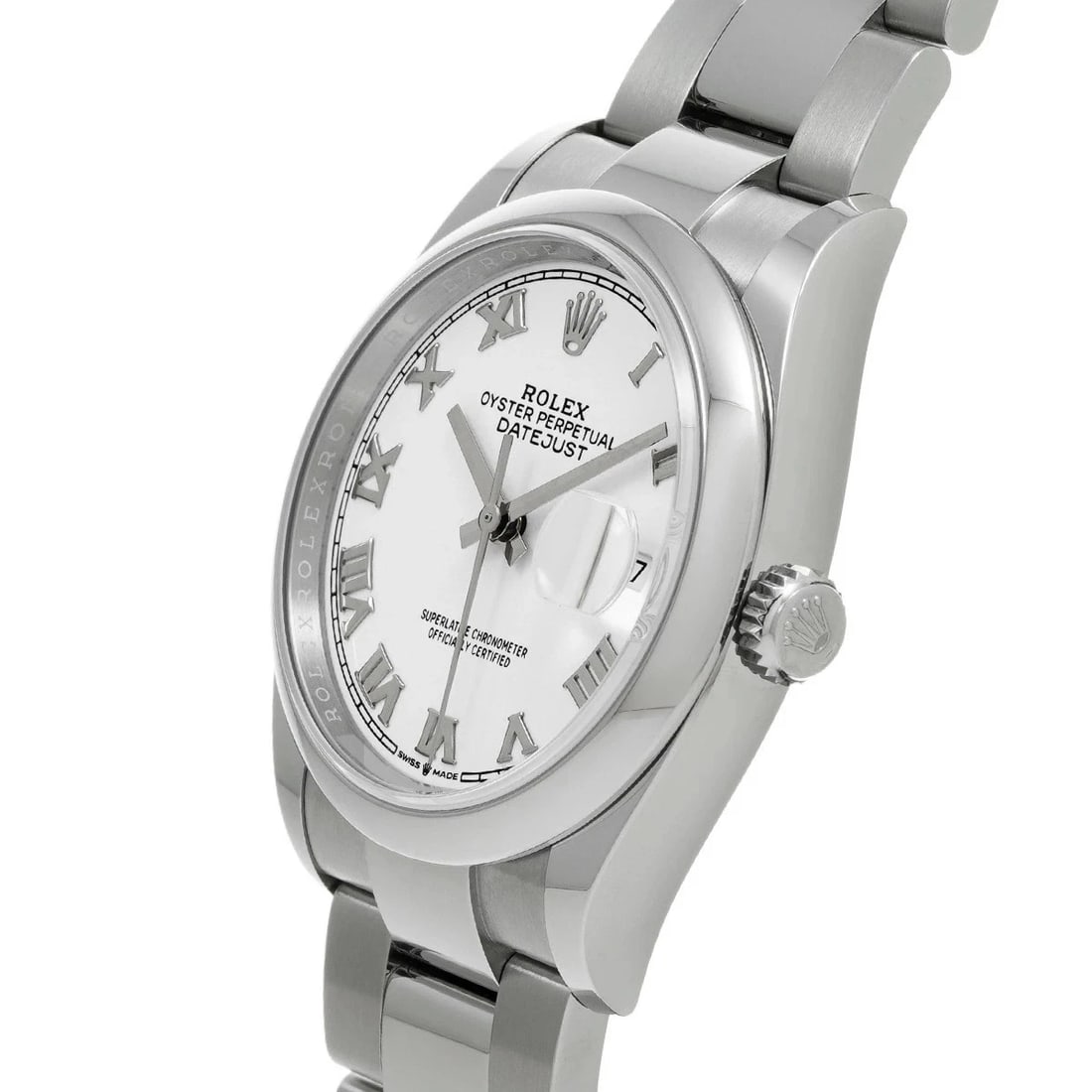ROLEX DATEJUST WHITE WATCH - 2