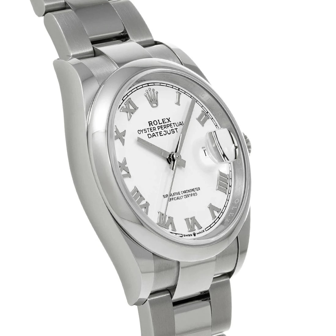 ROLEX DATEJUST WHITE WATCH - 3