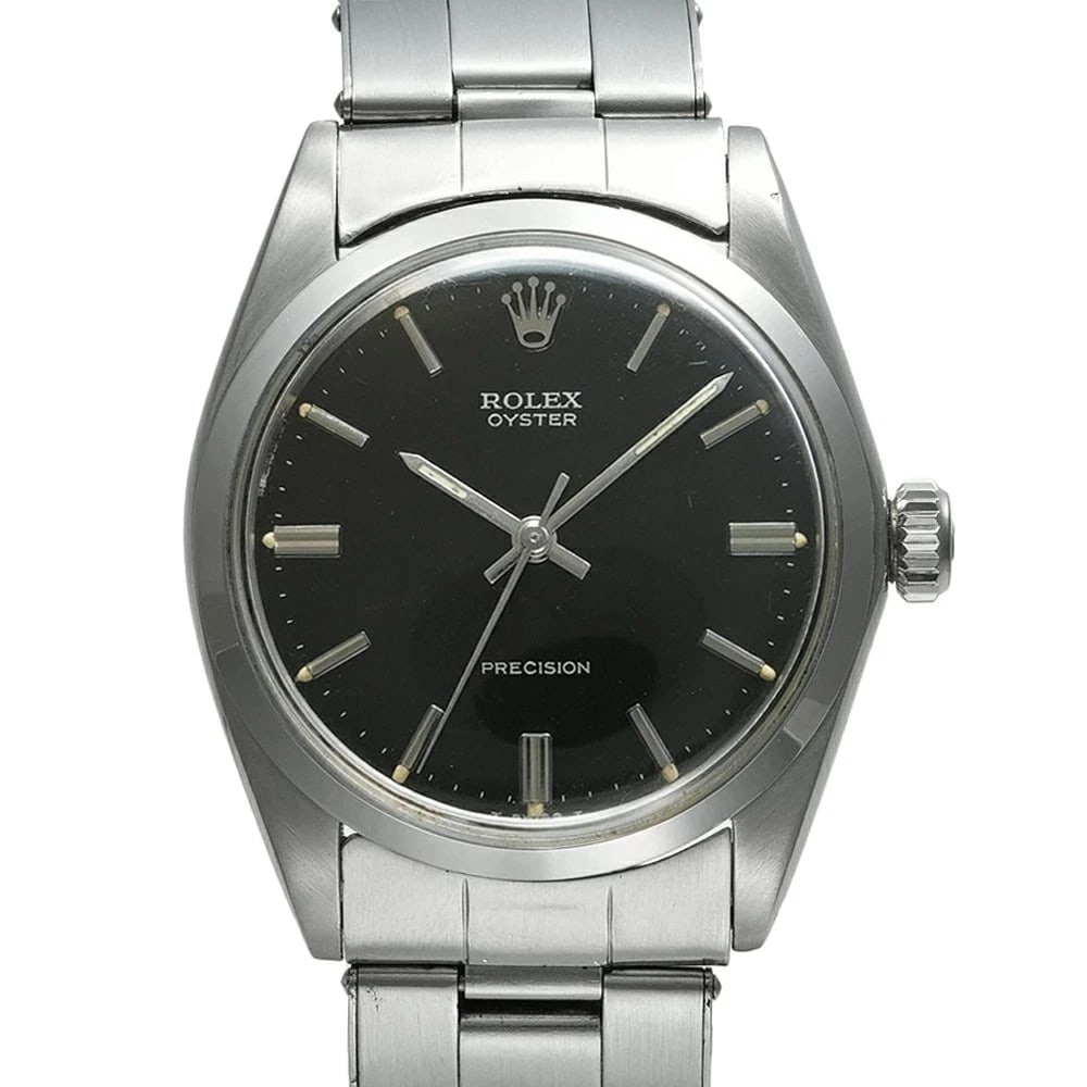ROLEX OYSTER BLACK WATCH: Rolex Oyster Black Watch Brand: ROLEX Type/Style: Wristwatch Material: Case Material N/A Band Material Stainless Steel Color: Dial Color Black Size: Case Size 34mm x 34mm Accessories: None