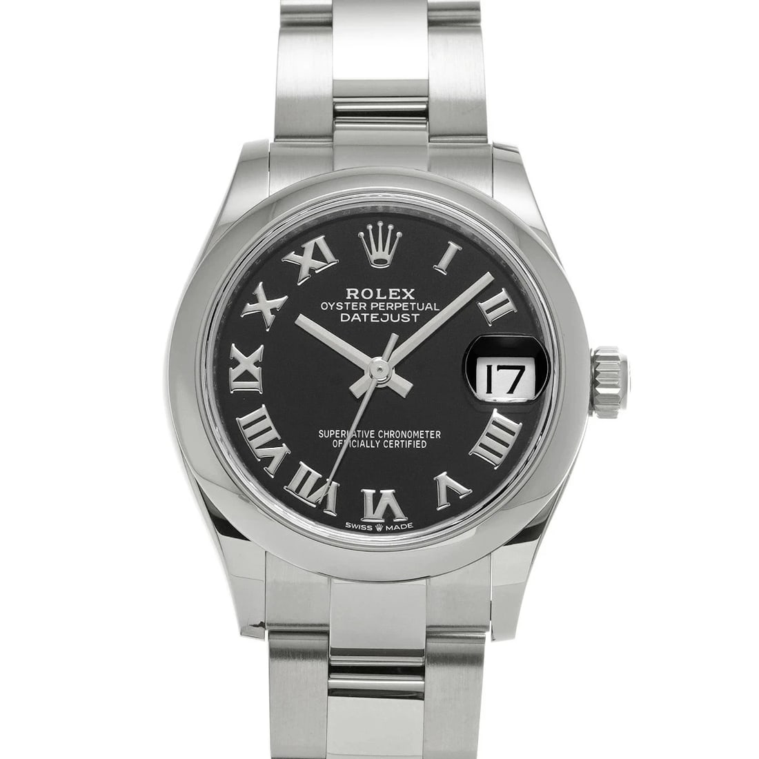 ROLEX DATEJUST BLACK WATCH: Rolex Datejust Black Watch Brand: ROLEX Type/Style: Wristwatch Material: Band Material Stainless Case Material Sapphire Crystal Color: Dial Color Black Size: Wrist Size 17.5cm Case Size 31 x 31 mm