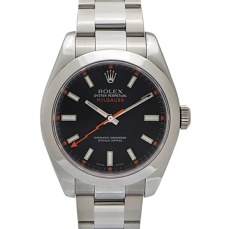 ROLEX MILGAUSS BLACK WATCH: Rolex Milgauss Black Watch Brand: ROLEX Type/Style: Wristwatch Material: Case Material N/A Band Material Stainless Steel Color: Dial Color Black Size: Wrist Size 19cm Case Size 40mm Accessories: None