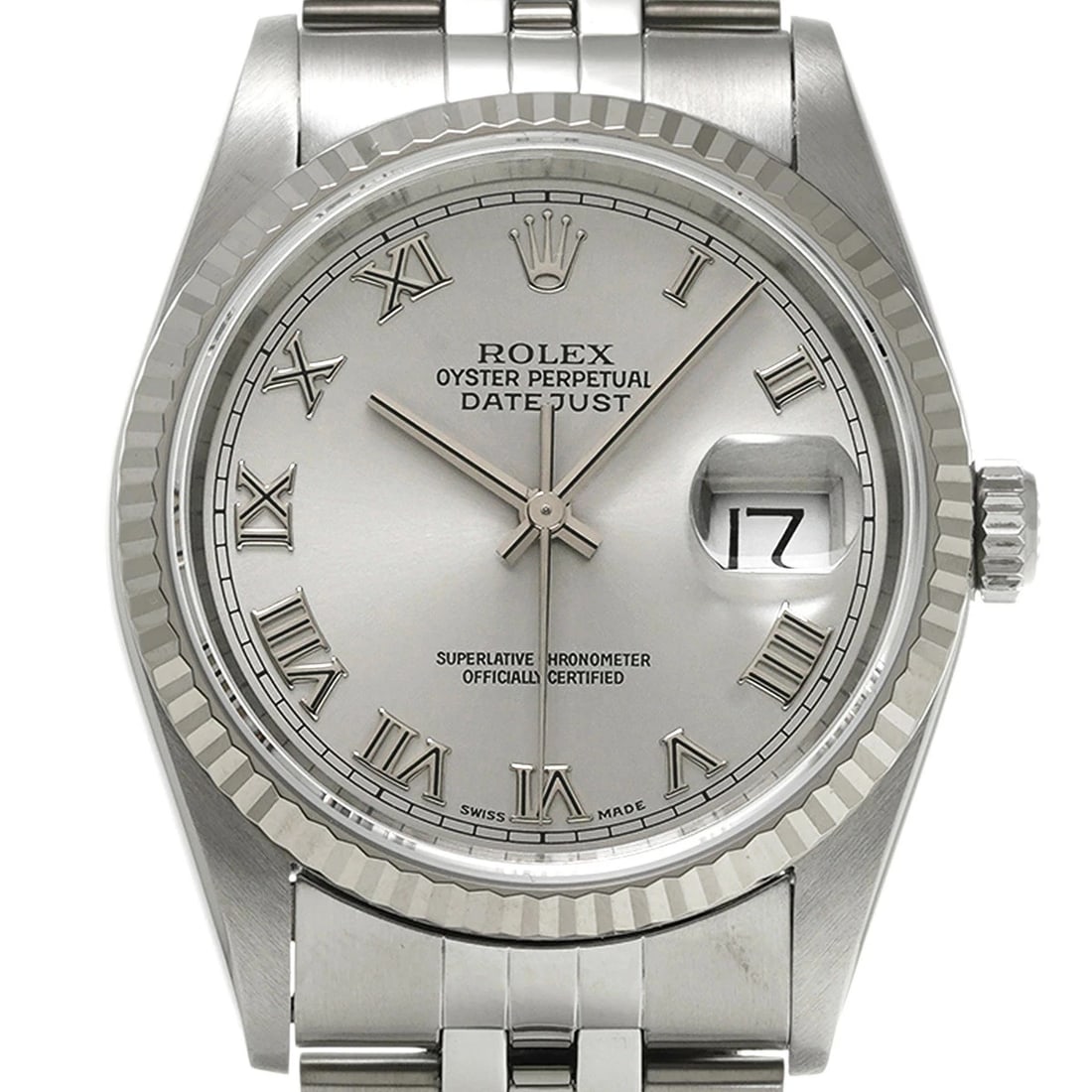 ROLEX DATEJUST SILVER WATCH - 4