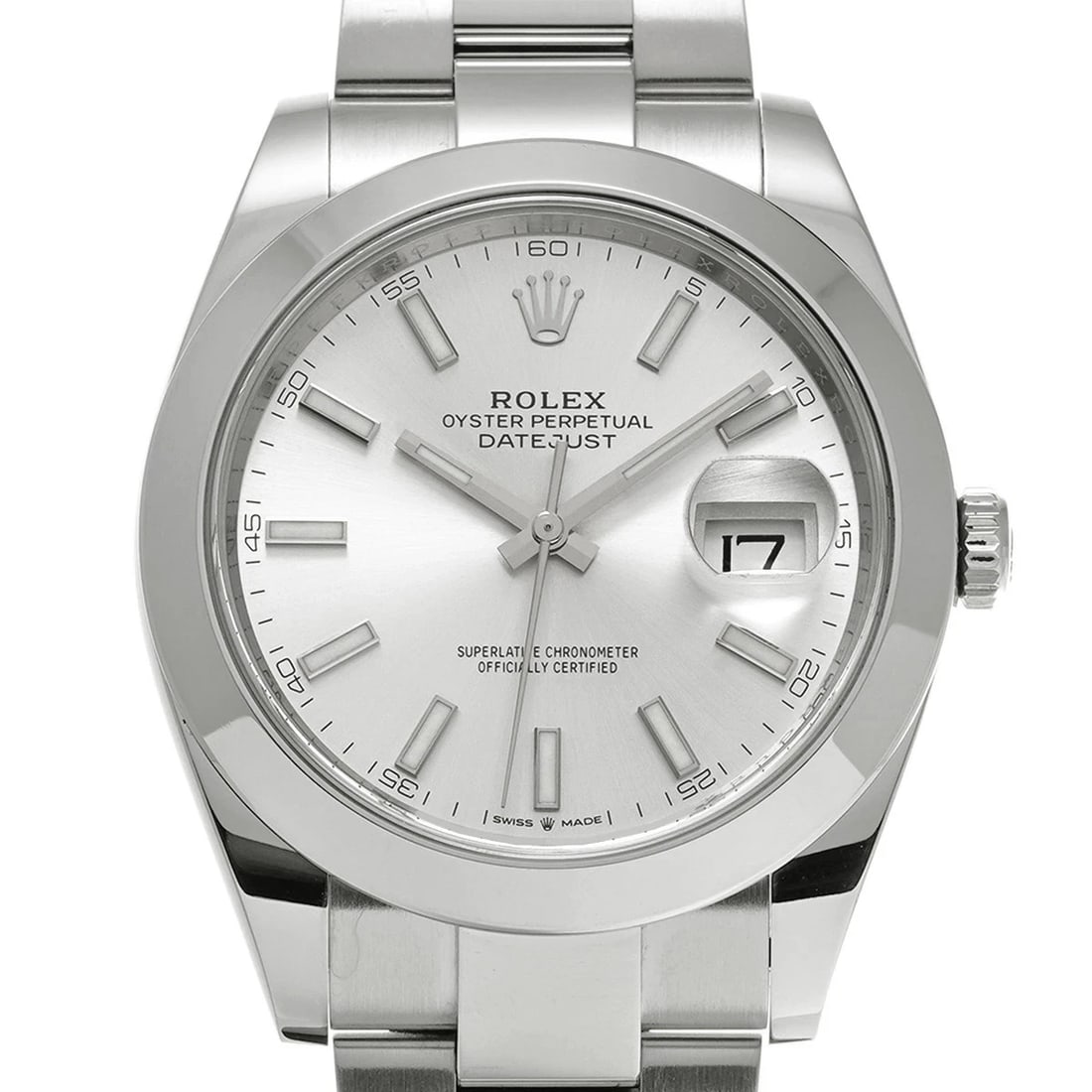 ROLEX DATEJUST SILVER WATCH - 4