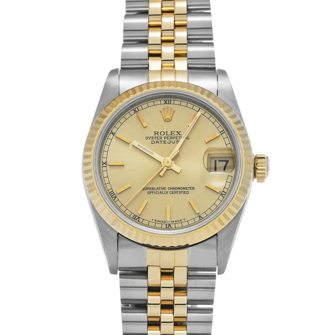ROLEX DATEJUST WATCH: Rolex Datejust Watch Brand: ROLEX Type/Style: Wristwatch Material: Band Material Stainless Case Material Sapphire Crystal Color: Dial Color Size: Band Size 18cm Case Size 31x31mm Accessories: None