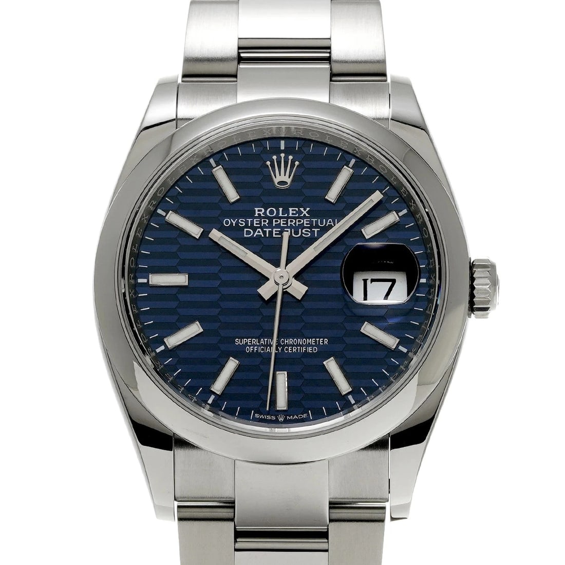 ROLEX DATEJUST BLUE WATCH: Rolex Datejust Blue Watch Brand: ROLEX Type/Style: Wristwatch Material: Band Material Stainless Case Material Sapphire Crystal Color: Dial Color Blue Size: Wrist Size 18.5cm Case Size 36 x 36 mm