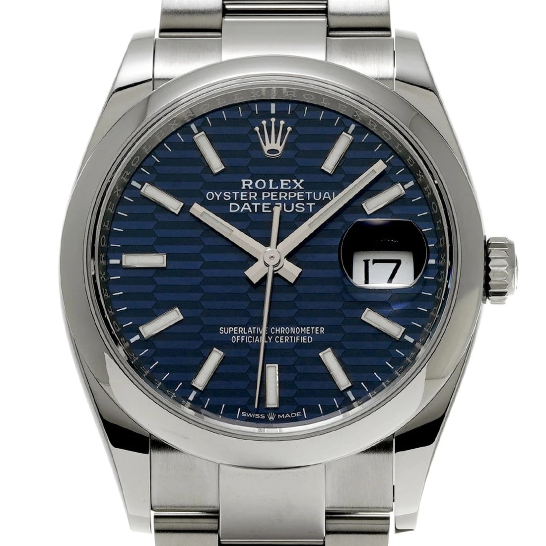 ROLEX DATEJUST BLUE WATCH - 4