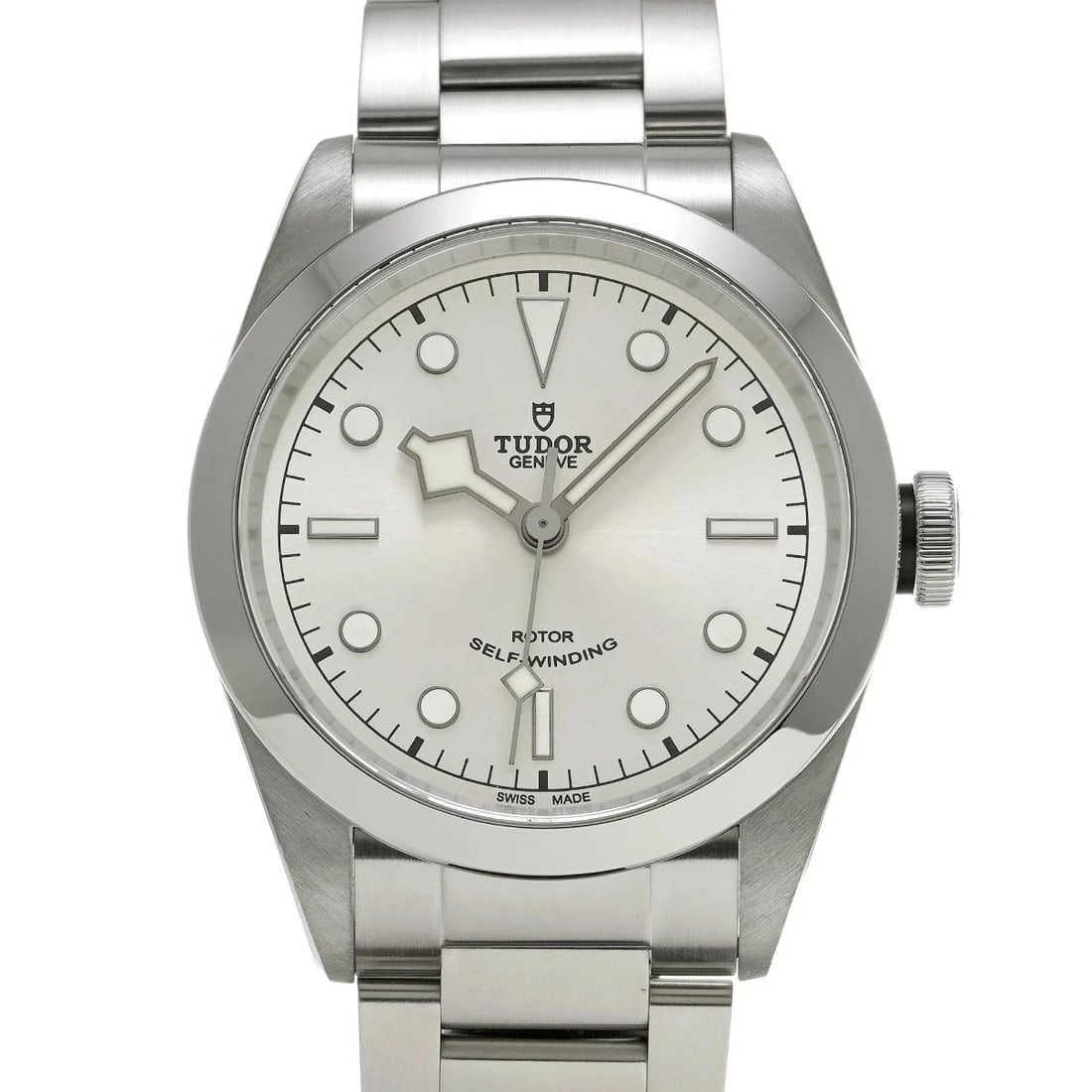 TUDOR HERITAGE BLACK SILVER WATCH: Tudor Heritage Black Silver Watch Brand: TUDOR Type/Style: Wristwatch Material: Band Material Stainless Case Material Sapphire Crystal Color: Dial Color Size: Wrist Size 20.5cm Case Size 41 x 41 mm