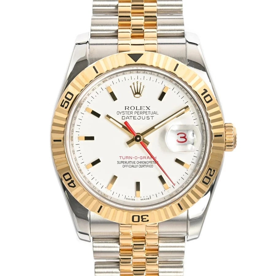 ROLEX WHITE WATCH: Rolex White Watch Brand: ROLEX Type/Style: Wristwatch Material: Band Material Stainless Steel/Yellow Gold/ Case Material N/A Color: Dial Color White Size: Wrist Size 18.5cm Case Size 36mm Accessor