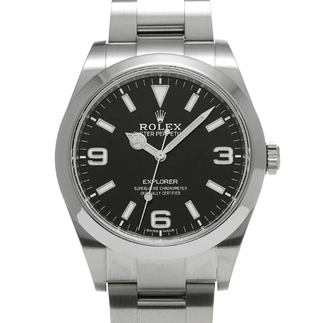 ROLEX EXPLORER BLACK WATCH: Rolex Explorer Black Watch Brand: ROLEX Type/Style: Wristwatch Material: Band Material Stainless Case Material Sapphire Crystal Color: Dial Color Black Size: Wrist Size 19cm Case Size 39x39mm Acce