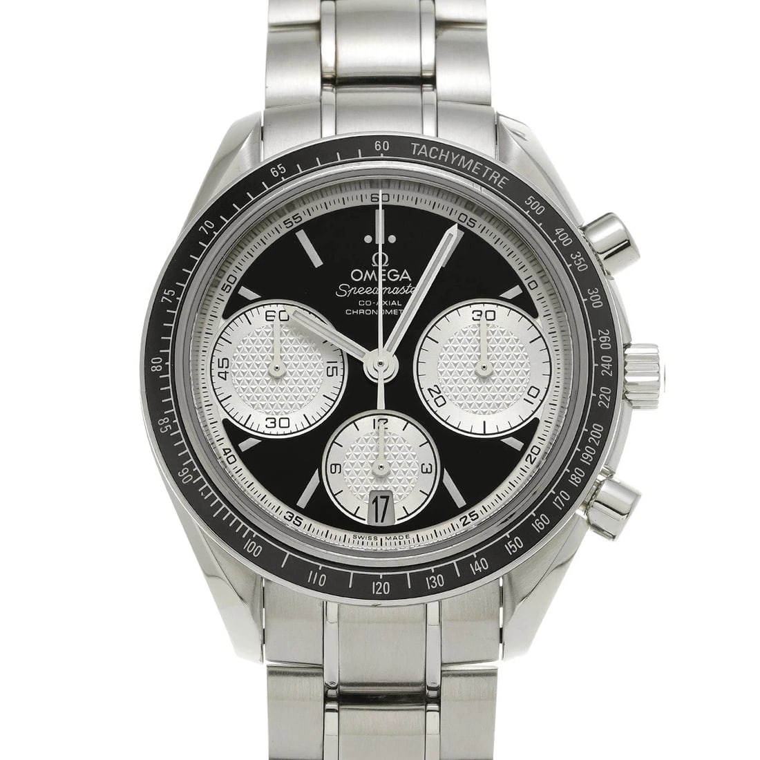 OMEGA SPEEDMASTER RACING CO-AXIAL WATCH: Omega Speedmaster Racing Co-Axial Watch Brand: OMEGA Type/Style: Wristwatch Material: Band Material Stainless Case Material Sapphire Crystal Color: Dial Color Black Size: Wrist Size 20.5cm Case Size