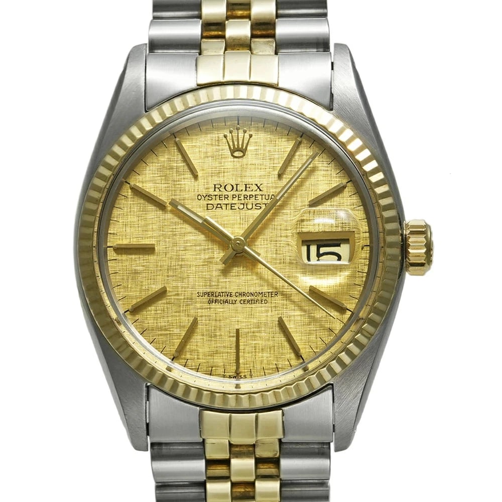 ROLEX DATEJUST GOLD WATCH: Rolex Datejust Gold Watch Brand: ROLEX Type/Style: Wristwatch Material: Band Material Stainless Steel X Yellow Gold Case Material N/A Color: Dial Color Gold Size: Case Size 36mm x 36mm Accessories: