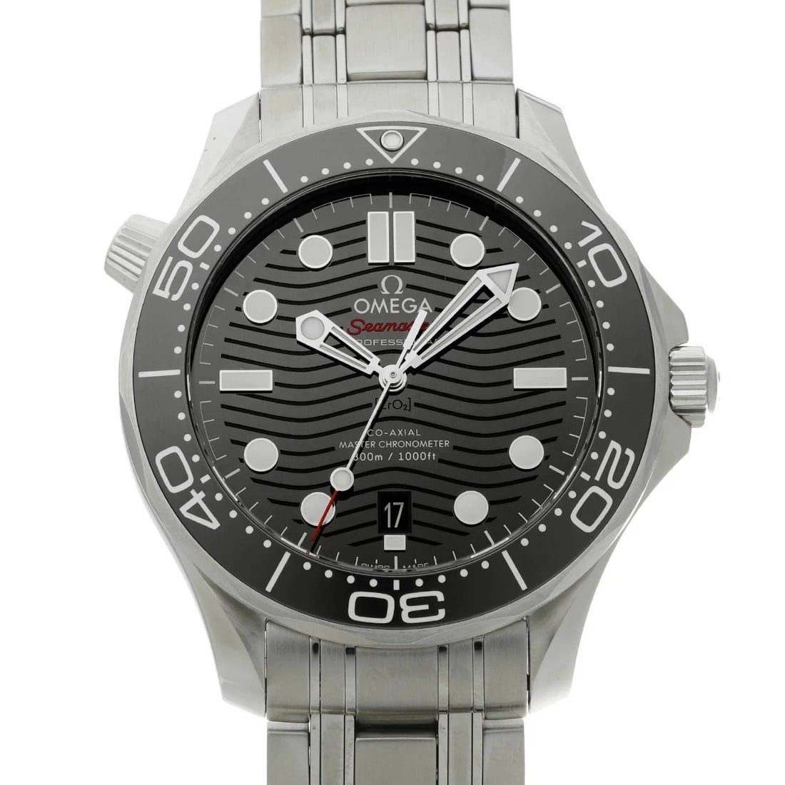 OMEGA WATCH BLACK WATCH: Omega Watch Black Watch Brand: OMEGA Type/Style: Wristwatch Material: Band Material Stainless Case Material Sapphire Crystal Color: Dial Color Black Size: Wrist Size 20.5cm Case Size 42 x 42 mm