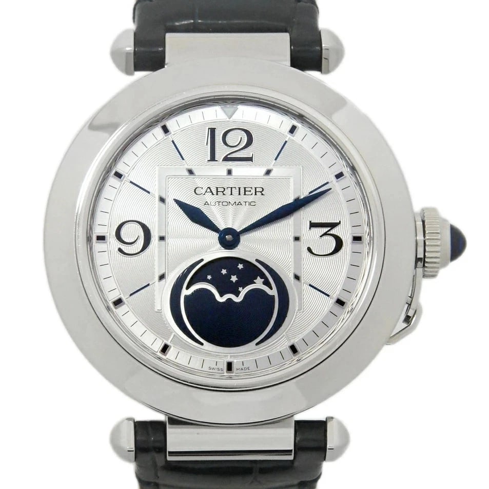 CARTIER PASHA WATCH: Cartier Pasha Watch Brand: CARTIER Type/Style: Wristwatch Material: Band Material Ss/Leather Case Material N/A Color: Dial Color NONE Size: Wrist Size 15-19.5cm Case Size 41mm Accessories: None