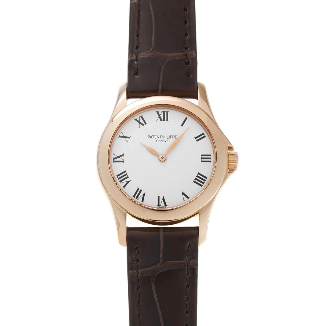 PATEK PHILIPPE CALATRAVA WHITE WATCH: Patek Philippe Calatrava White Watch Brand: PATEK PHILIPPE Type/Style: Wristwatch Material: Band Material Rose Gold Case Material Sapphire Crystal Color: Dial Color White Size: Wrist Size 17cm Case Si