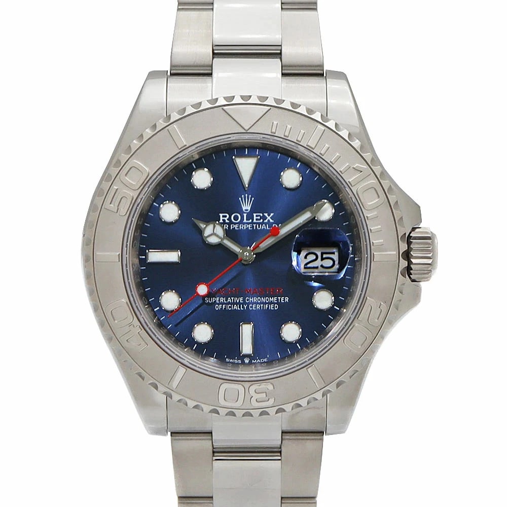 ROLEX YACHTMASTER BLUE WATCH: Rolex Yachtmaster Blue Watch Brand: ROLEX Type/Style: Wristwatch Material: Case Material N/A Band Material N/A Color: Dial Color Blue Size: Wrist Size 19.5cm Case Size 40mm Accessories: None