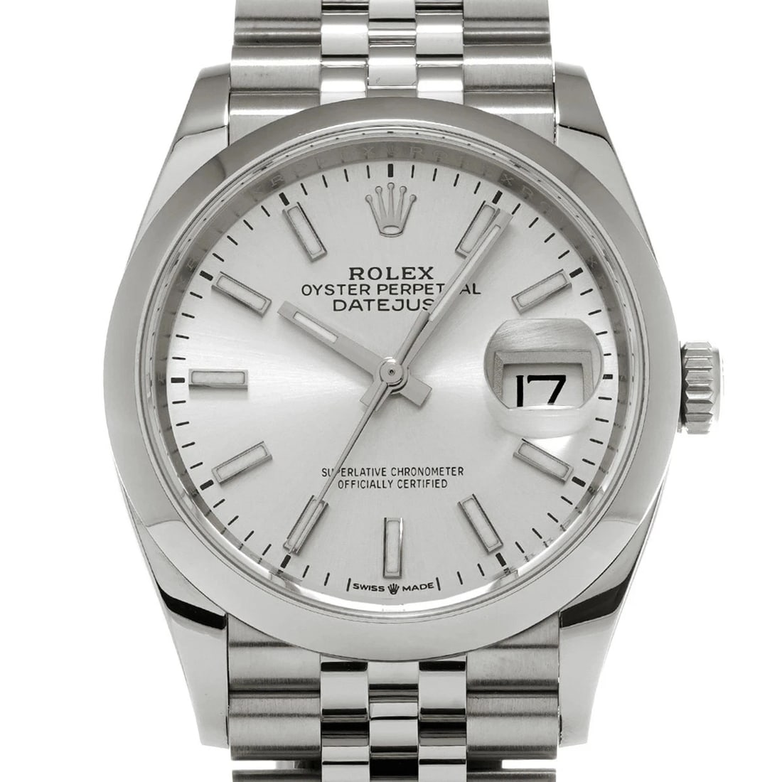 ROLEX DATEJUST SILVER WATCH - 4