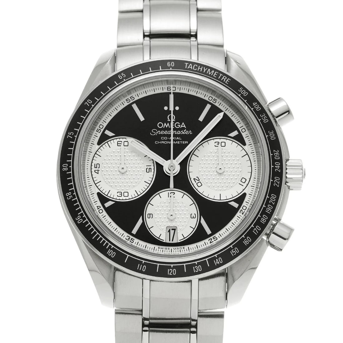 OMEGA SPEEDMASTER RACING CO-AXIAL WATCH: Omega Speedmaster Racing Co-Axial Watch Brand: OMEGA Type/Style: Wristwatch Material: Band Material Stainless Case Material Sapphire Crystal Color: Dial Color Black Size: Wrist Size 20.5cm Case Size
