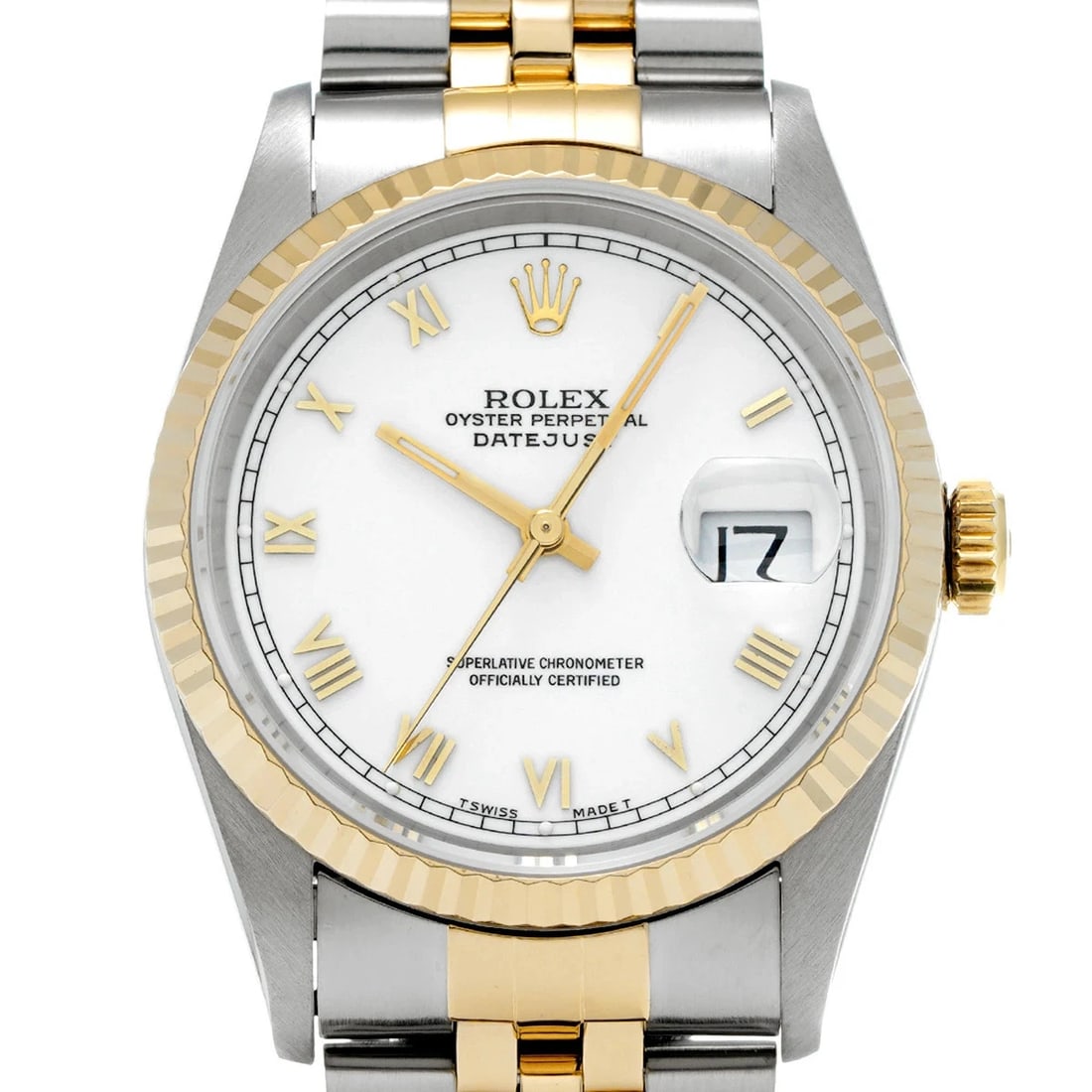 ROLEX DATEJUST WHITE WATCH - 4