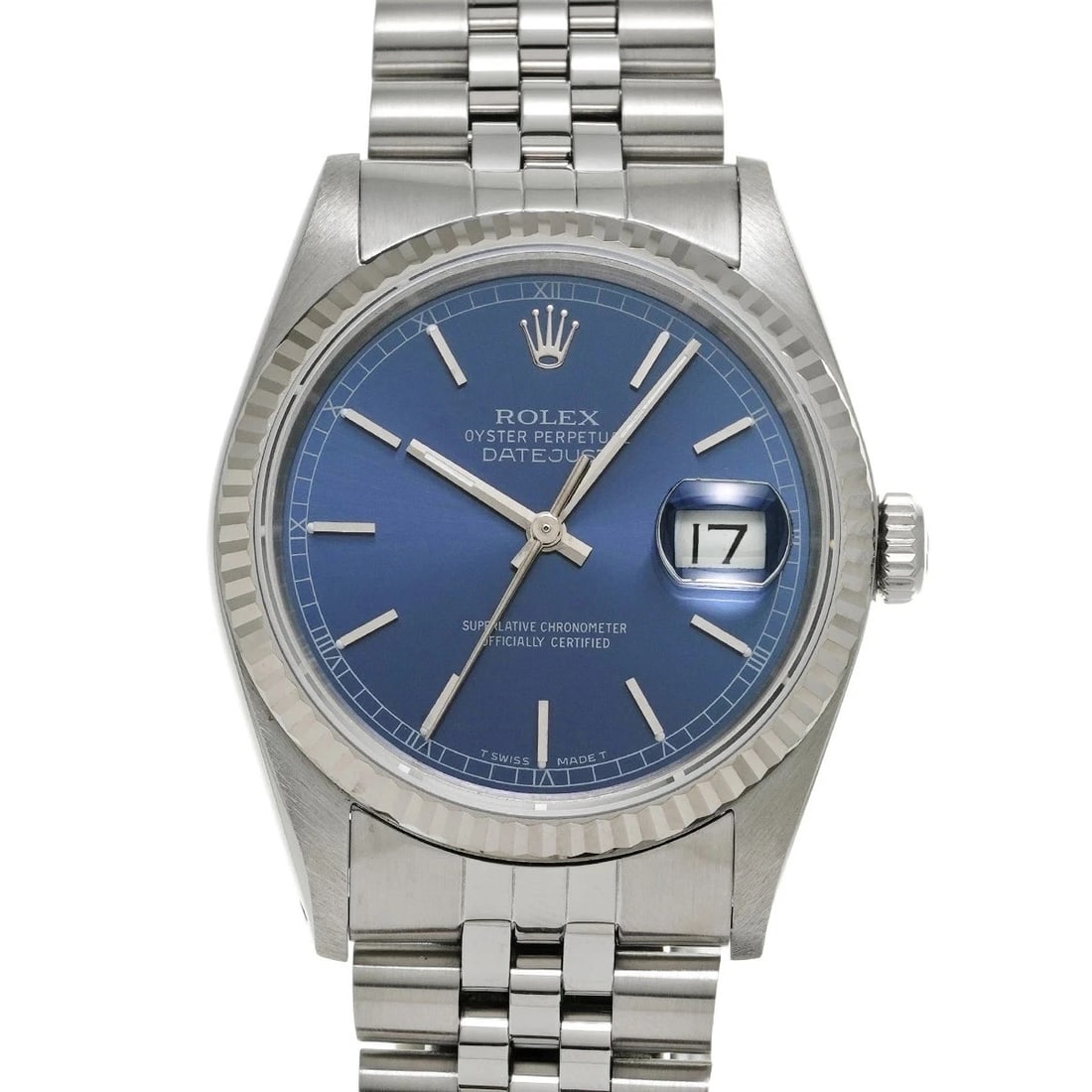 ROLEX DATEJUST BLUE WATCH: Rolex Datejust Blue Watch Brand: ROLEX Type/Style: Wristwatch Material: Band Material Stainless Case Material Sapphire Crystal Color: Dial Color Blue Size: Wrist Size 18cm Case Size 36 x 36 mm