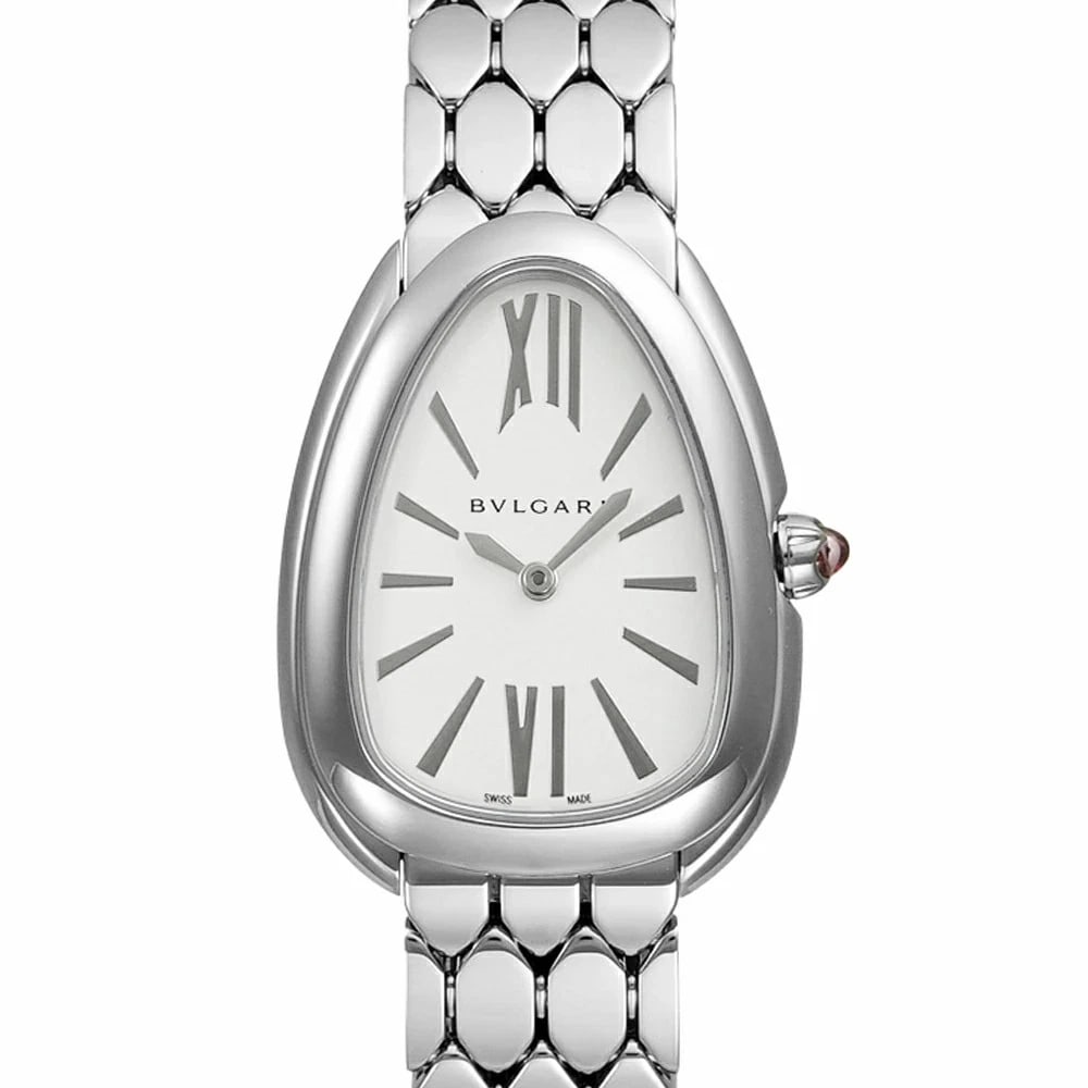 BULGARI SILVER WATCH: Bulgari Silver Watch Brand: BULGARI Type/Style: Wristwatch Material: Case Material N/A Band Material Stainless Steel Color: Dial Color Silver Size: Case Size 33mm x 22.5mm Accessories: None