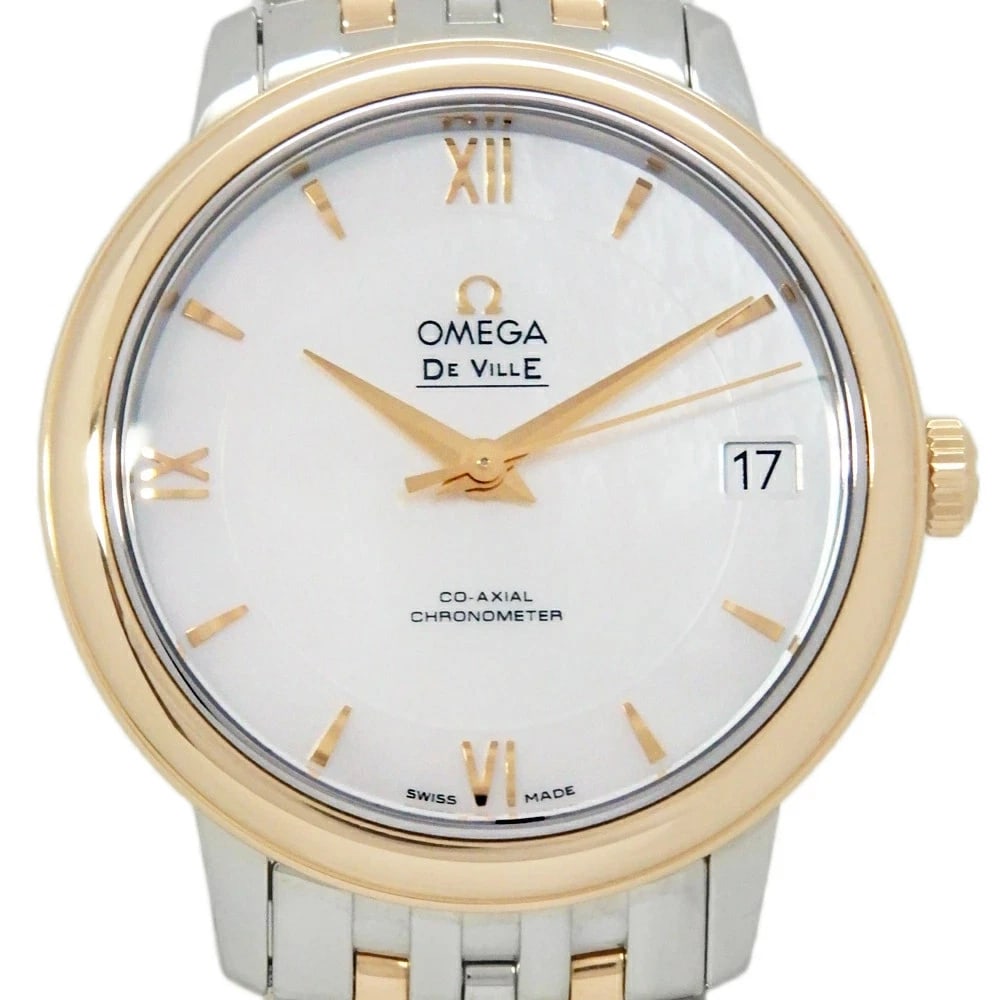 OMEGA DE VILLE PRESTIGE WATCH: Omega De Ville Prestige Watch Brand: OMEGA Type/Style: Wristwatch Material: Band Material K18Rg/Ss Case Material N/A Color: Dial Color NONE Size: Wrist Size 16.5cm Case Size 32.7mm Accessories: No
