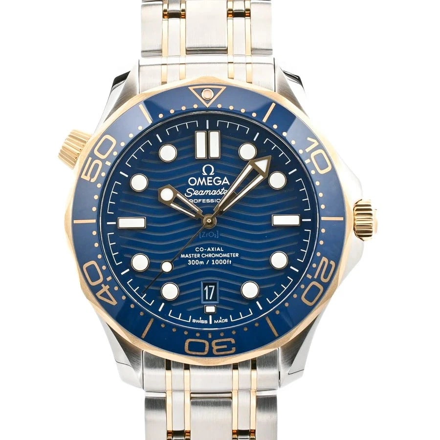 OMEGA WATCH BLUE WATCH: Omega Watch Blue Watch Brand: OMEGA Type/Style: Wristwatch Material: Band Material Stainless Steel/Yellow Gold/ Case Material N/A Color: Dial Color Blue Size: Wrist Size 20cm Case Size 42mm Access