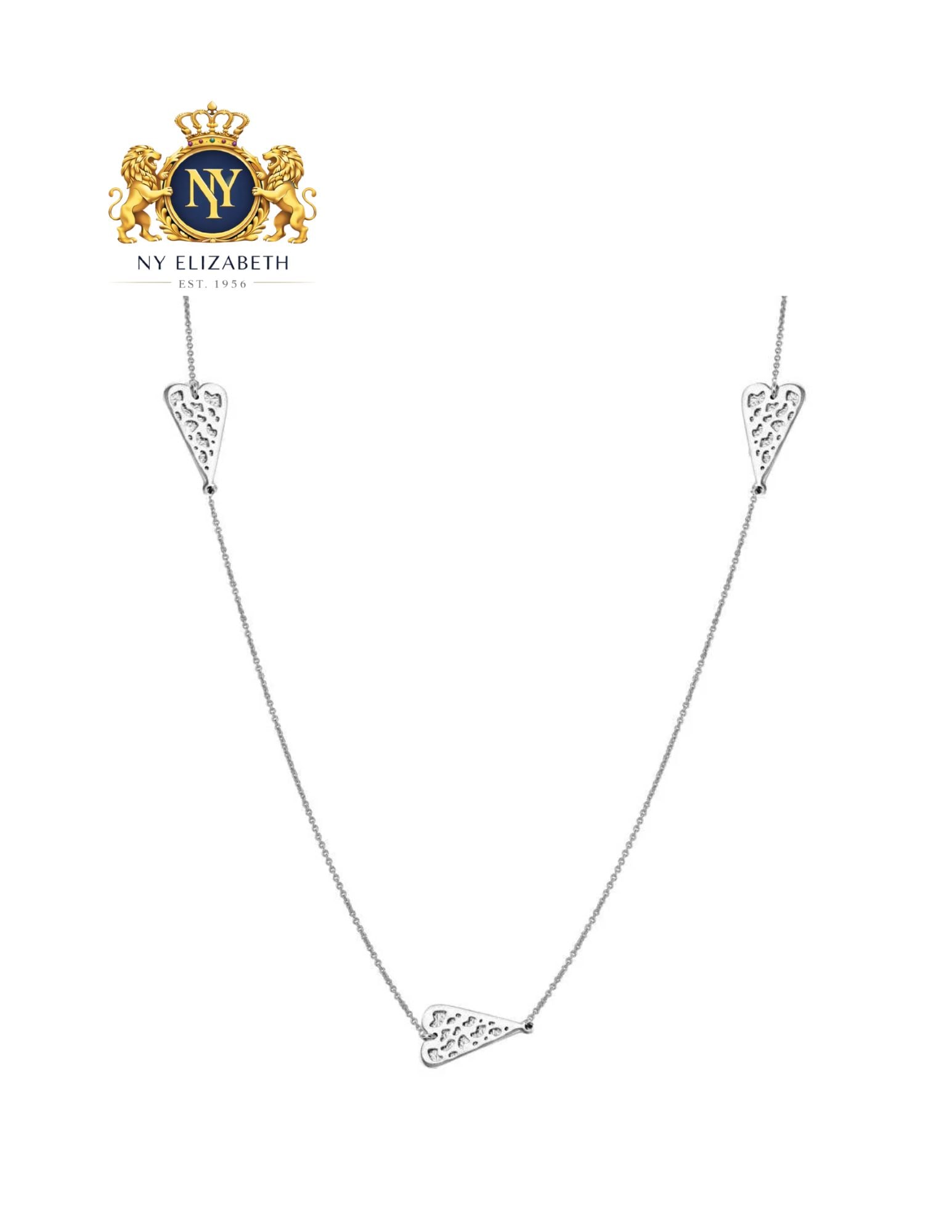 RHODIUM PLATED 925 STERLING SILVER 5 HEART NECKLACE: Rhodium Plated 925 Sterling Silver 5 Heart Necklace Metal: 925 Sterling Silver Plating: Nickel Free Rhodium Plated Length: 16 Inches Accessories: None Notice: When purchasing pre-owned goods, please r