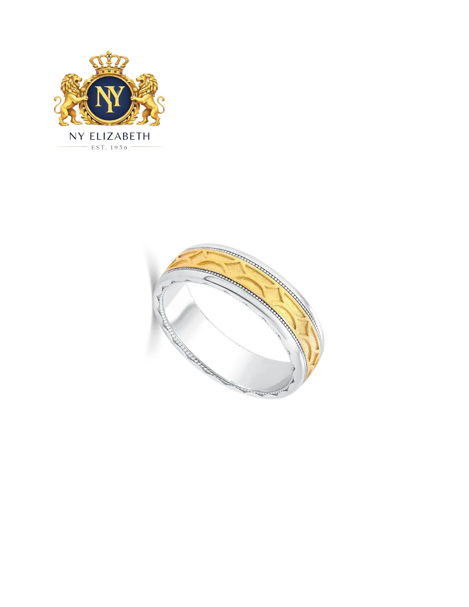 TWO-TONE PLATED 925 STERLING SILVER RING - 2