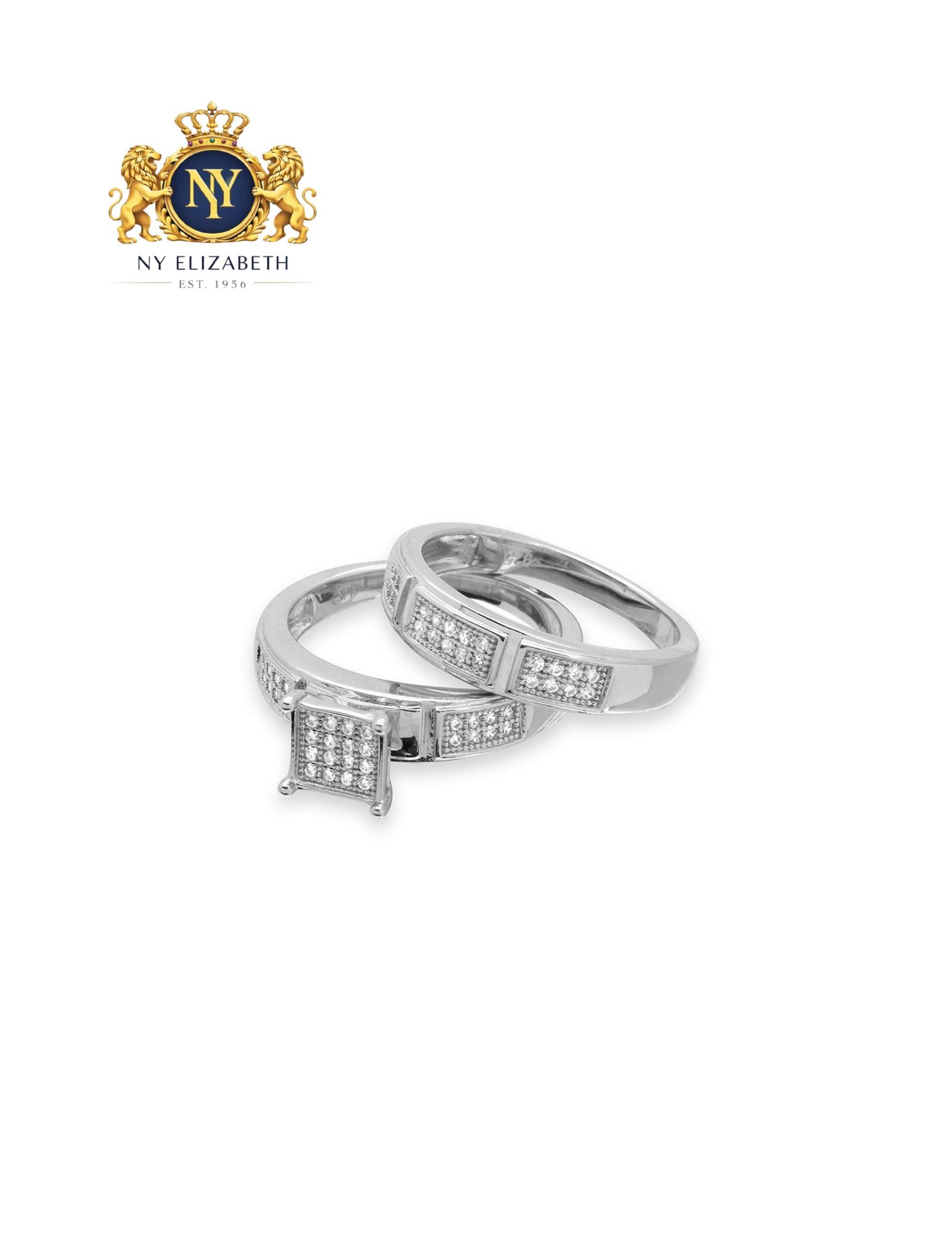 SILVER 925 RHODIUM PLATED SQUARE PAVE CENTER TRIO BRIDAL RING: Silver 925 Rhodium Plated Square Pave Center Trio Bridal Ring Metal: 926 Sterling Silver Plating: Nickel Free Rhodium Plated Stone: Clear CZ Stone Ring Size:: 6 US Accessories: None Notice: When pu