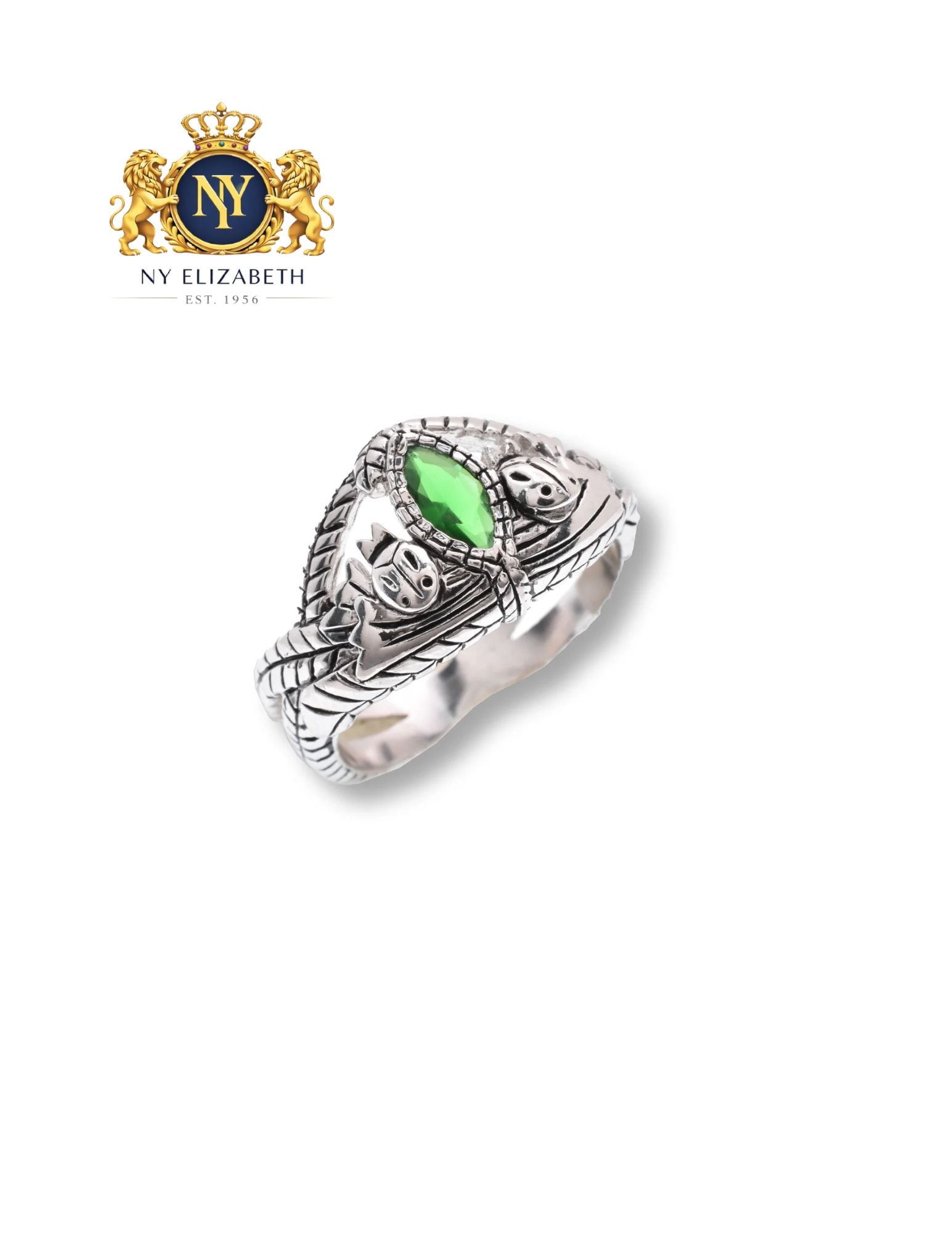 RHODIUM PLATED 925 STERLING SILVER MYSTICAL GREEN RING: Rhodium Plated 925 Sterling Silver Mystical Green Ring Metal: 925 Sterling Silver Plating: Nickel Free Rhodium Plated Stone: Green CZ Stone Ring Size:: 8 US Accessories: None Notice: When purchasin